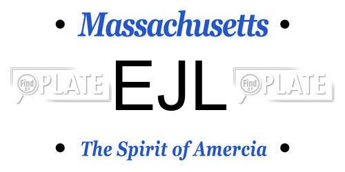 EJL Massachusetts License Plate