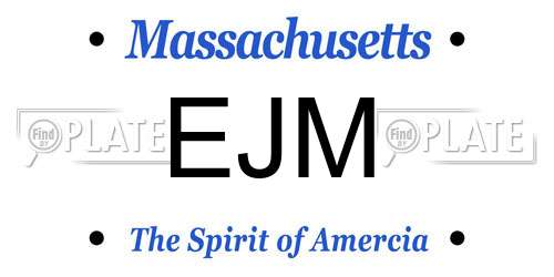EJM Massachusetts License Plate