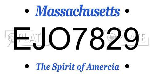 EJO7829 Massachusetts License Plate