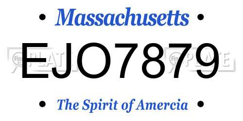 EJO7879 Massachusetts License Plate