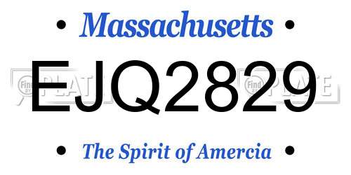 EJQ2829 Massachusetts License Plate