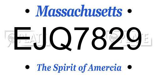 EJQ7829 Massachusetts License Plate