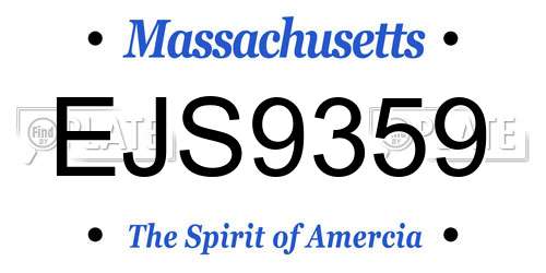 EJS9359 Massachusetts License Plate