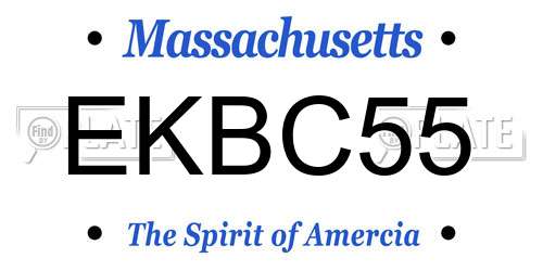 EKBC55 Massachusetts License Plate