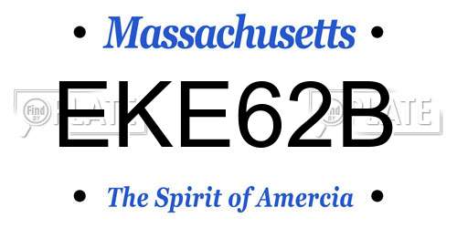 EKE62B Massachusetts License Plate