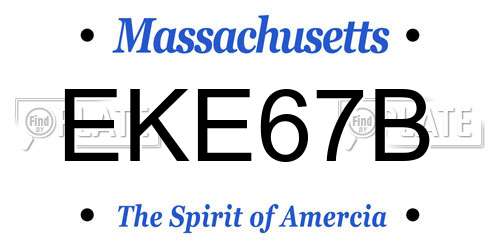 EKE67B Massachusetts License Plate