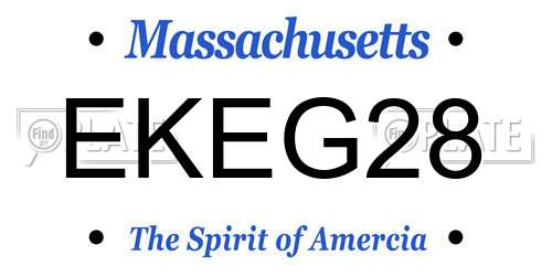 EKEG28 Massachusetts License Plate
