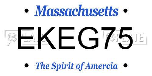 EKEG75 Massachusetts License Plate