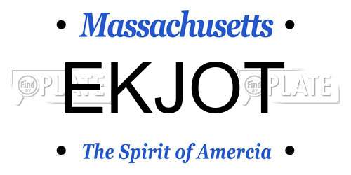 EKJOT Massachusetts License Plate