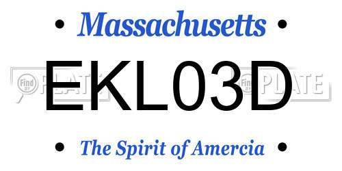 EKL03D Massachusetts License Plate