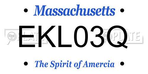EKL03Q Massachusetts License Plate