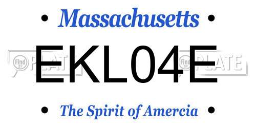 EKL04E Massachusetts License Plate