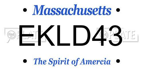 EKLD43 Massachusetts License Plate