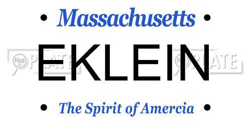 EKLEIN Massachusetts License Plate