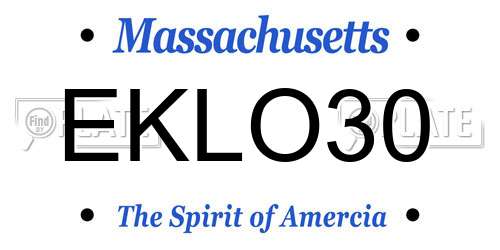 EKLO30 Massachusetts License Plate