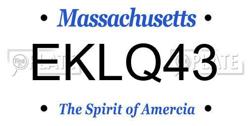 EKLQ43 Massachusetts License Plate