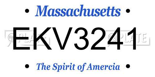 EKV3241 Massachusetts License Plate