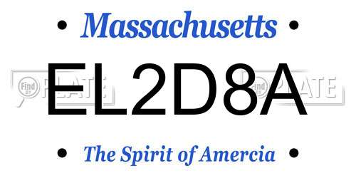 EL2D8A Massachusetts License Plate
