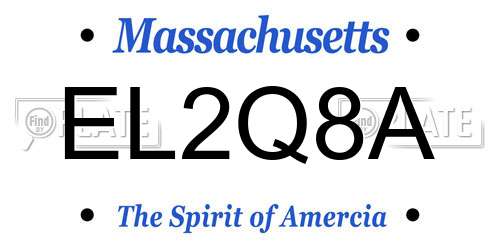 EL2Q8A Massachusetts License Plate