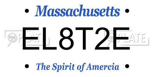 EL8T2E Massachusetts License Plate