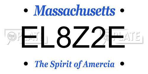 EL8Z2E Massachusetts License Plate