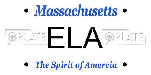 ELA Massachusetts License Plate