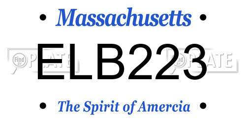 ELB223 Massachusetts License Plate