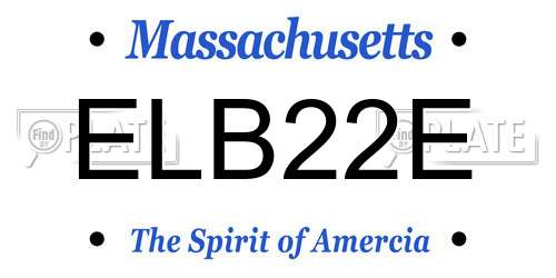 ELB22E Massachusetts License Plate