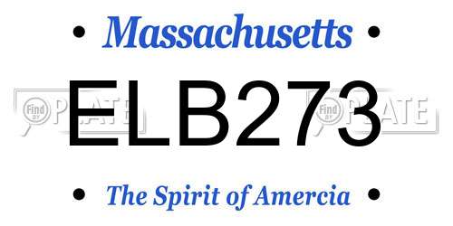 ELB273 Massachusetts License Plate