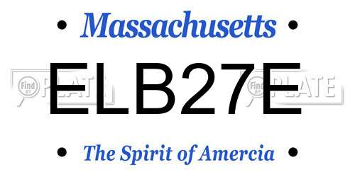 ELB27E Massachusetts License Plate
