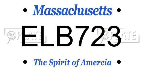 ELB723 Massachusetts License Plate