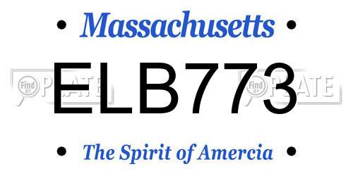 ELB773 Massachusetts License Plate