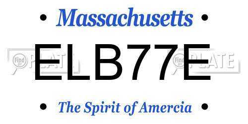 ELB77E Massachusetts License Plate