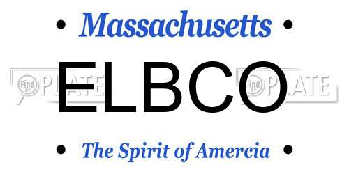 ELBCO Massachusetts License Plate