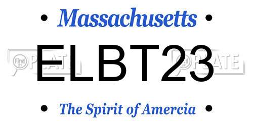 ELBT23 Massachusetts License Plate