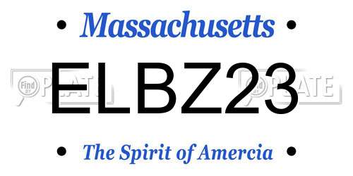 ELBZ23 Massachusetts License Plate