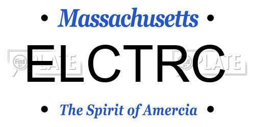 ELCTRC Massachusetts License Plate