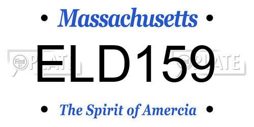 ELD159 Massachusetts License Plate