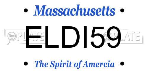 ELDI59 Massachusetts License Plate