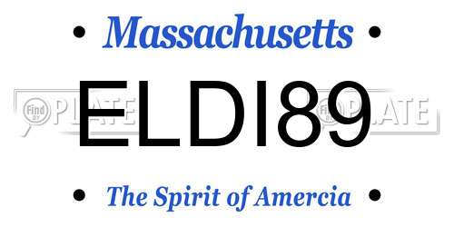 ELDI89 Massachusetts License Plate