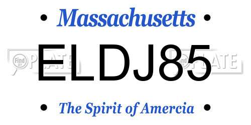ELDJ85 Massachusetts License Plate