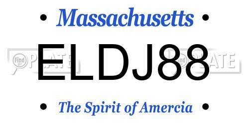 ELDJ88 Massachusetts License Plate