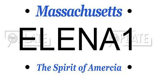 ELENA1 Massachusetts License Plate