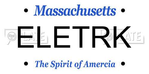 ELETRK Massachusetts License Plate