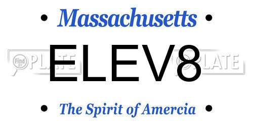 ELEV8 Massachusetts License Plate