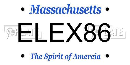 ELEX86 Massachusetts License Plate