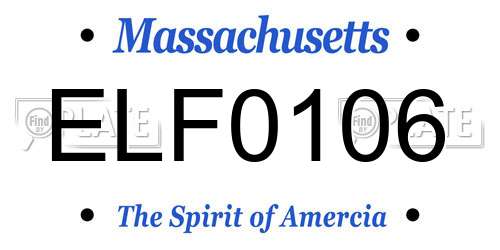ELF0106 Massachusetts License Plate