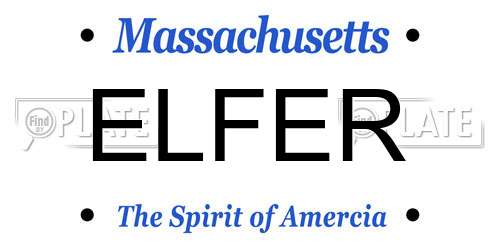 ELFER Massachusetts License Plate