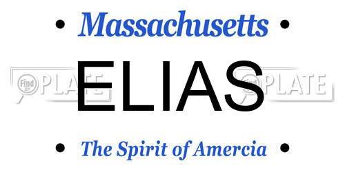 ELIAS Massachusetts License Plate
