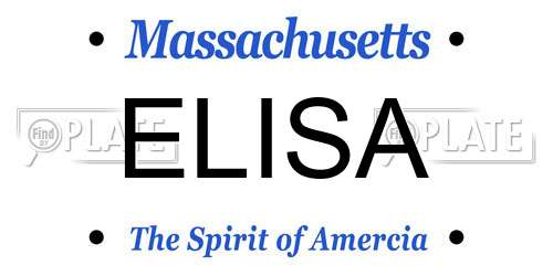 ELISA Massachusetts License Plate